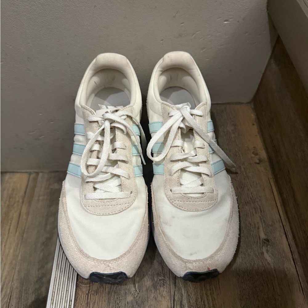 Adidas White and Tan Sneakers